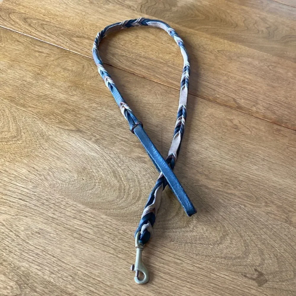 Vintage braided leather dog leash